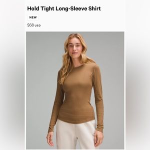 NWOT Lululemon Hold Tight Long Sleeve Shirt 2 (Allspice)